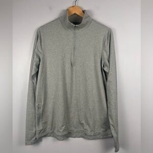 Quince men’s flowknit performance half-zip in heather aloe size small